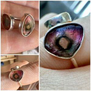 Rare custom made watermelon tourmaline ring
